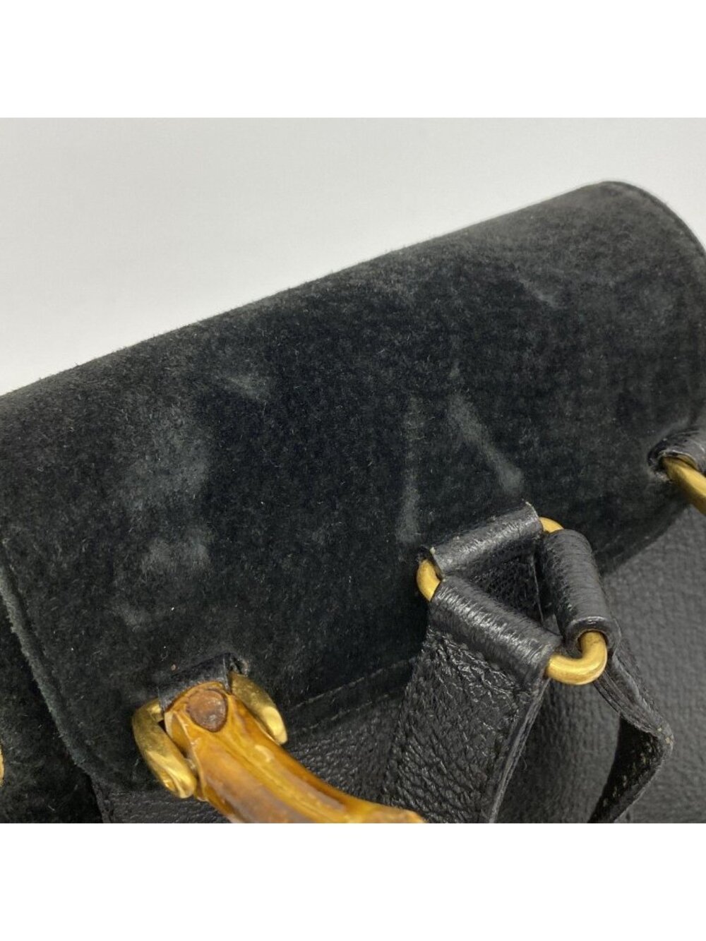 Gucci Backpack Suede Black Gold - Picture 8 of 10